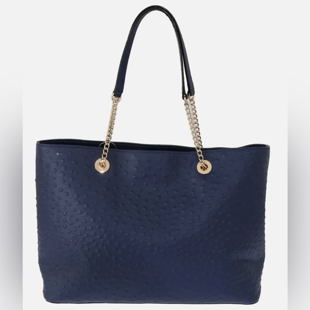 Authentic Kate Spade Blue Leather Halsey la vita Ostrich Handbag and wallet - Picture 6 of 16